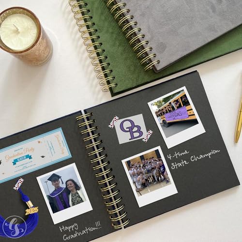 Image of Personalized Guest Book Photo Album Scrapbook Custom Retirement Party Guest Book to Sign Polaroid Instax Picture Memory Book for 4x6 & 5x7 Keepsake Gift (Black, Small - 8.3x8.3)
