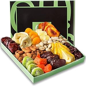 Nut and Dried Fruit Gift Basket – Valentines Day Arrangement Platter- Assorted Nuts and Dried Fruits Holiday Snack Box…