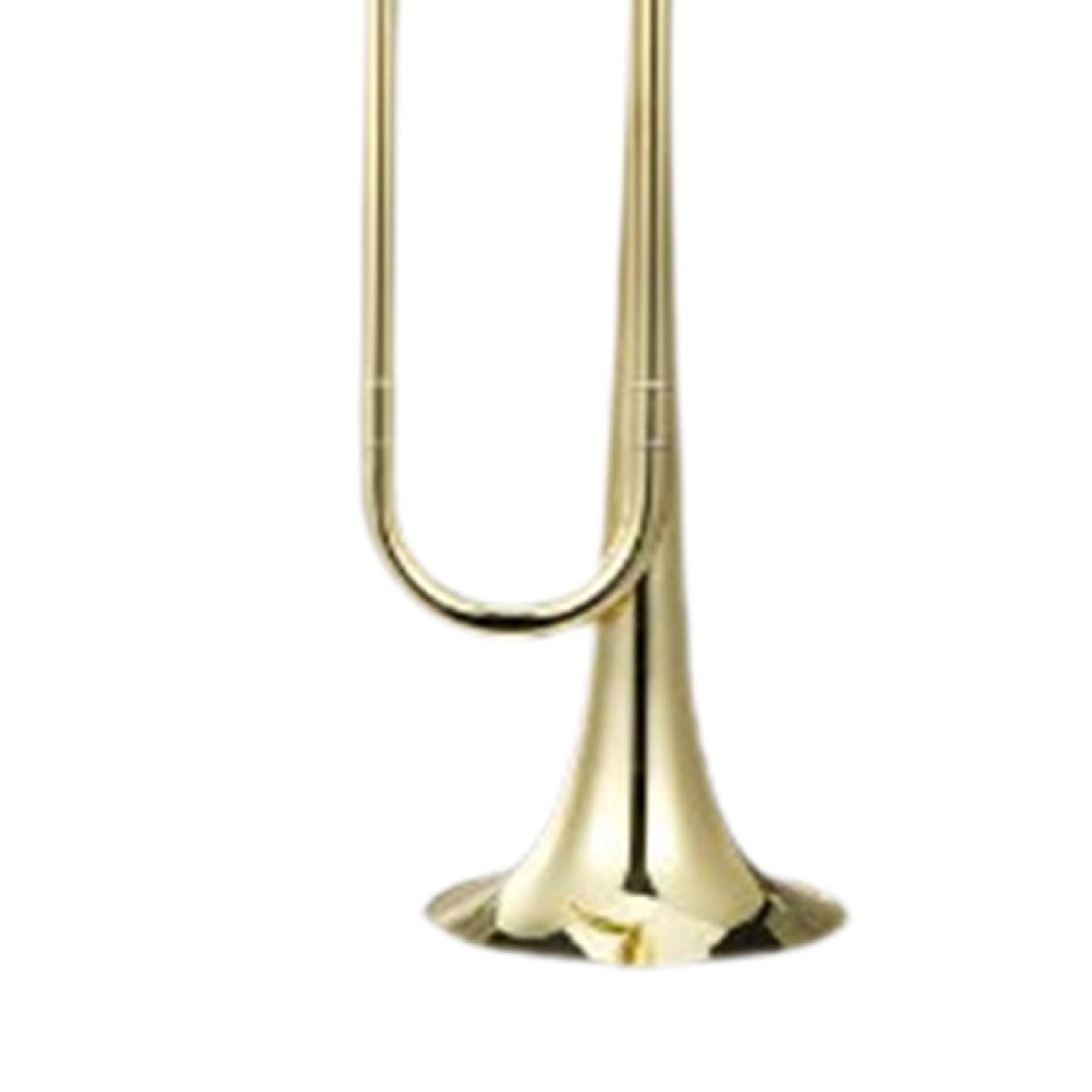 Colaxi Marching Bugle Brass Blowing Bugle Classic Signal Musical Instrument Portable Bugle Trumpet for Orchestra Kids Children, gold Bb