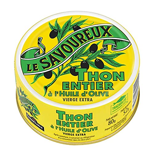 LE SAVOUREUX - Albacor de atún con aceite de oliva, 80 g, 4 piezas