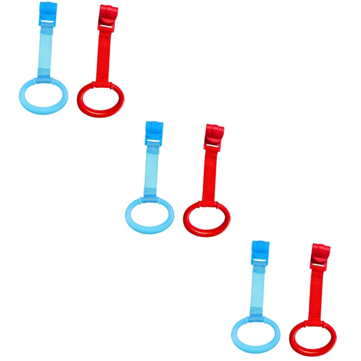 CIMAXIC 3sets Nursery Bed Stand Rings Crib Hanging Ring Safe and Durable Pull up Toys 2pcs*3