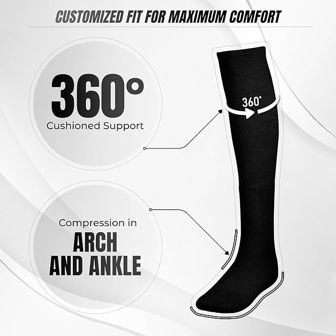 Vizari Premium Sports Socks for Adult and Youth - Breathable, Moisture-Wicking & Elastic Ribbed Design for All-Day Comfort4