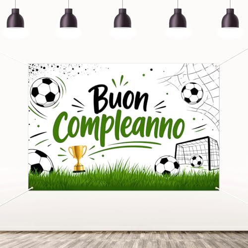 Toile de fond d'anniversaire football italien Buon Compleanno ZestZing