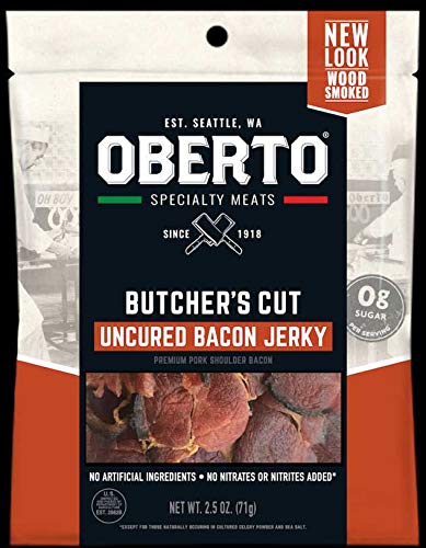 Oberto Butchers Cut Uncured Bacon Jerky, 2.5 Ounce -- 8 per case.