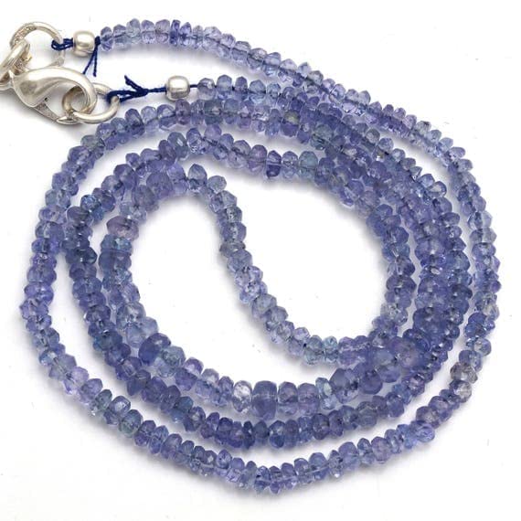 Perles de Tanzanite véritable micro-facettées haut de gamme pour l'éclat de vos colliers artisanaux