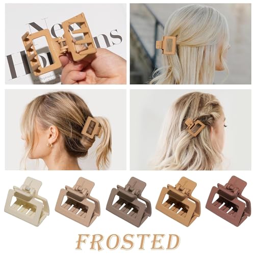 8Pcs Medium Claw Hair Clips for Women Girls 2" Matte Rectangle Small Hair Claw Clips for Thin/Medium Thick Hair - Image 4