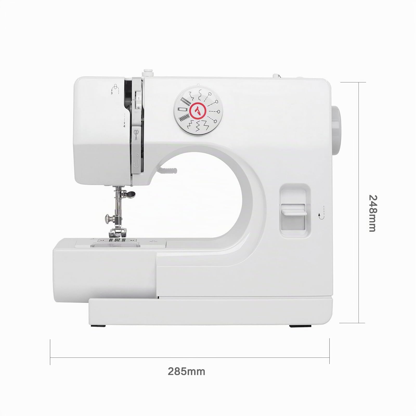 725 Máquina de Coser Eléctrica, Lámpara Integrada y 12 Tipos de Puntadas Diferentes, Mini Máquina de Coser Portátil para Principiantes, Fácil de Usar, Ideal para Ropa, Telas
