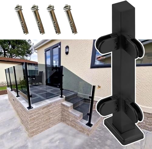 Poteau de balustrade en verre noir un design minimaliste et architectural