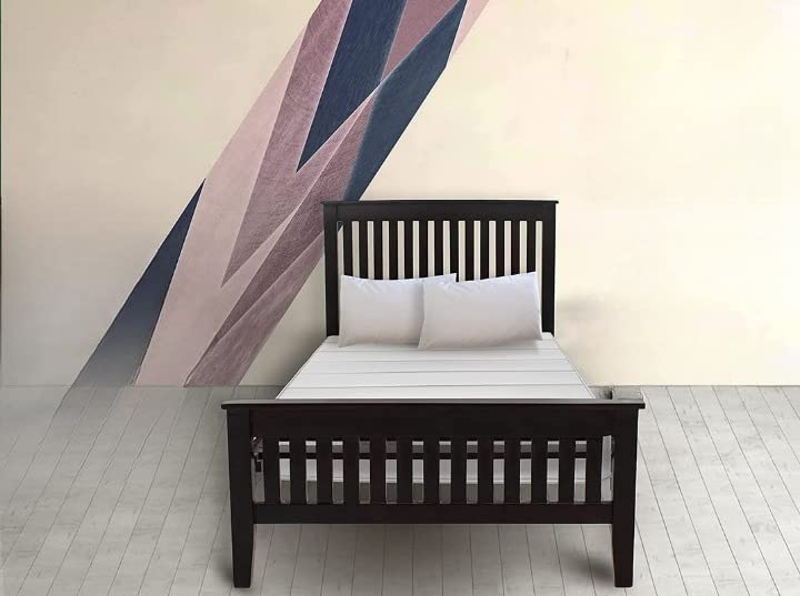 Image of Wudniture Solid Sheesham Wood Single Bed I Sheesham Wood Single Size Bed-Black