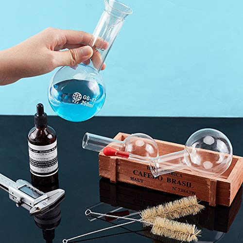 image for OLYCRAFT 9 Pack Glass Boiling Flask Set Single Neck Round Bottom Boili