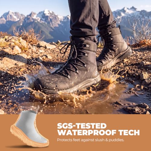 Image of NORTIV 8 Men's Wide Winter Boots Grip on Snow Ice | Insulated Waterproof Lightweight Comfortable Hiking Outdoor Boots Snowgrade
