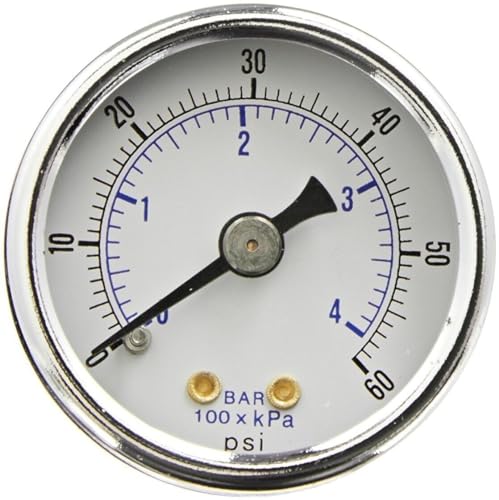 for PIC Gauge 102D-158D Center Back Mount Dry Pressure Gauge 0-60 PSI 1/8 NPT