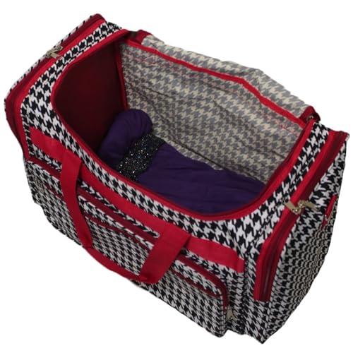 Image of World Traveler 81T16-606-R Duffle Bag, One Size, Red Trim Houndstooth