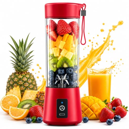 Image of 6 Blade Juicer Mixer Grinder Mini, Portable Blender for Smoothies & Juices, USB Rechargeable Bottle Juicer Blender, Smoothie Maker, Milkshake Blenders, Portable Juice Maker Bottle