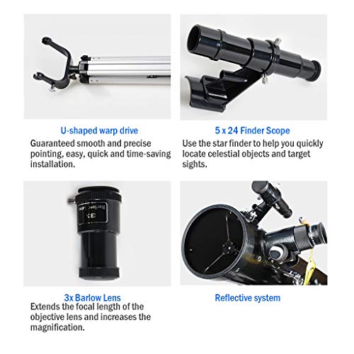 Telescopio Refractor Portátil para Principiantes con Trípode 700mm miniatura 6