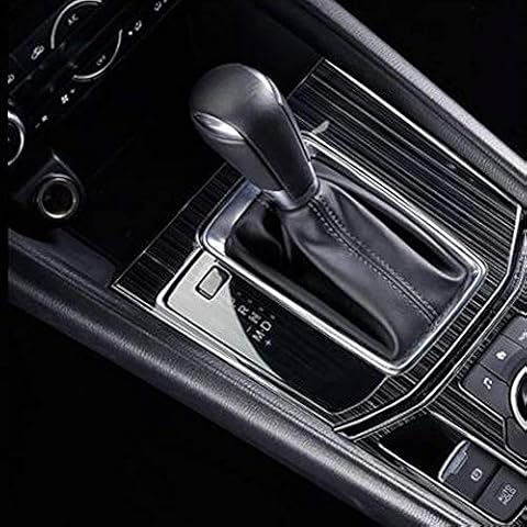 Luocky Car Center Control Gear Shift Knob Console Media Panel Cover Trim for Mazda CX-5 CX5 2017 2018 2019 Stainless Steel Interior Accessories (Black Gear Panel) Cover