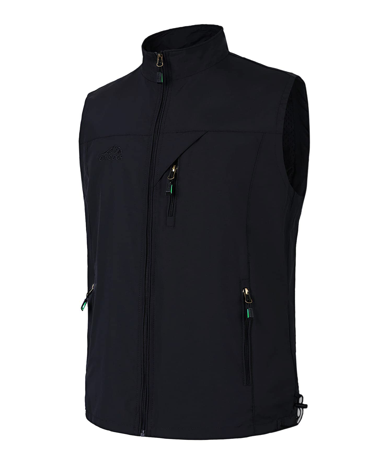 Herren Outdoor Weste mit Taschen Schnelltrocknend Leicht Atmungsaktiv Ärmellose Jacke Nylon Multifunktionsweste