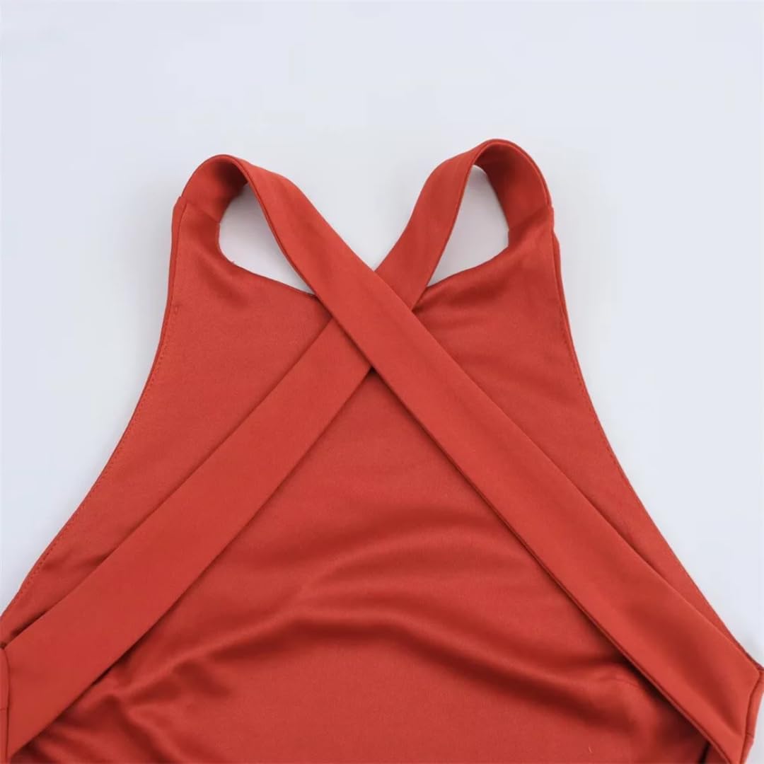 Vestido De Vestido Cruzado con Pliegue Cruzado para Mujer DecoracióN con Cremallera Ropa Casual De Primavera/Verano para Mujer