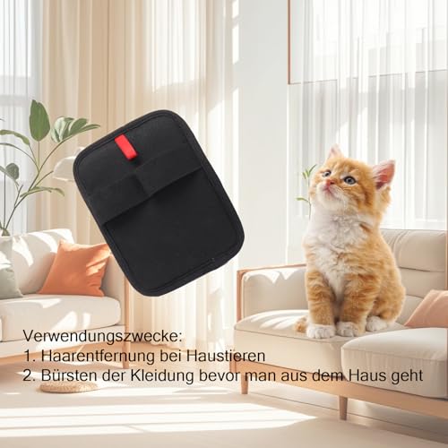 2 Stück Fellmagnet Handschuh für Haustiere, Doppelseitige Antistatische Reinigungshandschuhe, Wiederverwendbar für Katzen und Hunde, Reinigung,Fellpflege Für Glattes und Gesundes Fell (13*17)