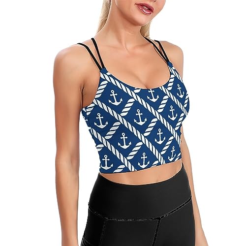 Women's Cross Back Sports Bra Strappy Yoga Bra for Workout Fitness