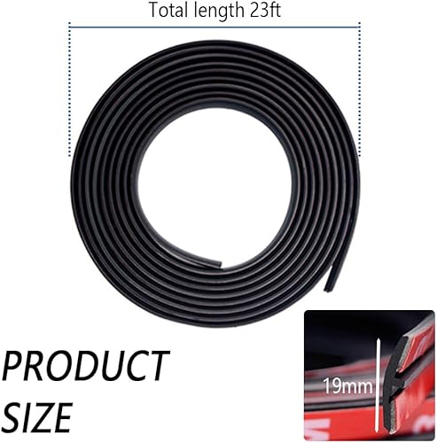 Miniatura 9 de Burlete de 16.4 pies para parabrisas de automóvil, corte en forma de T, sello de techo corredizo con autoadhesivo, borde de goma impermeable para