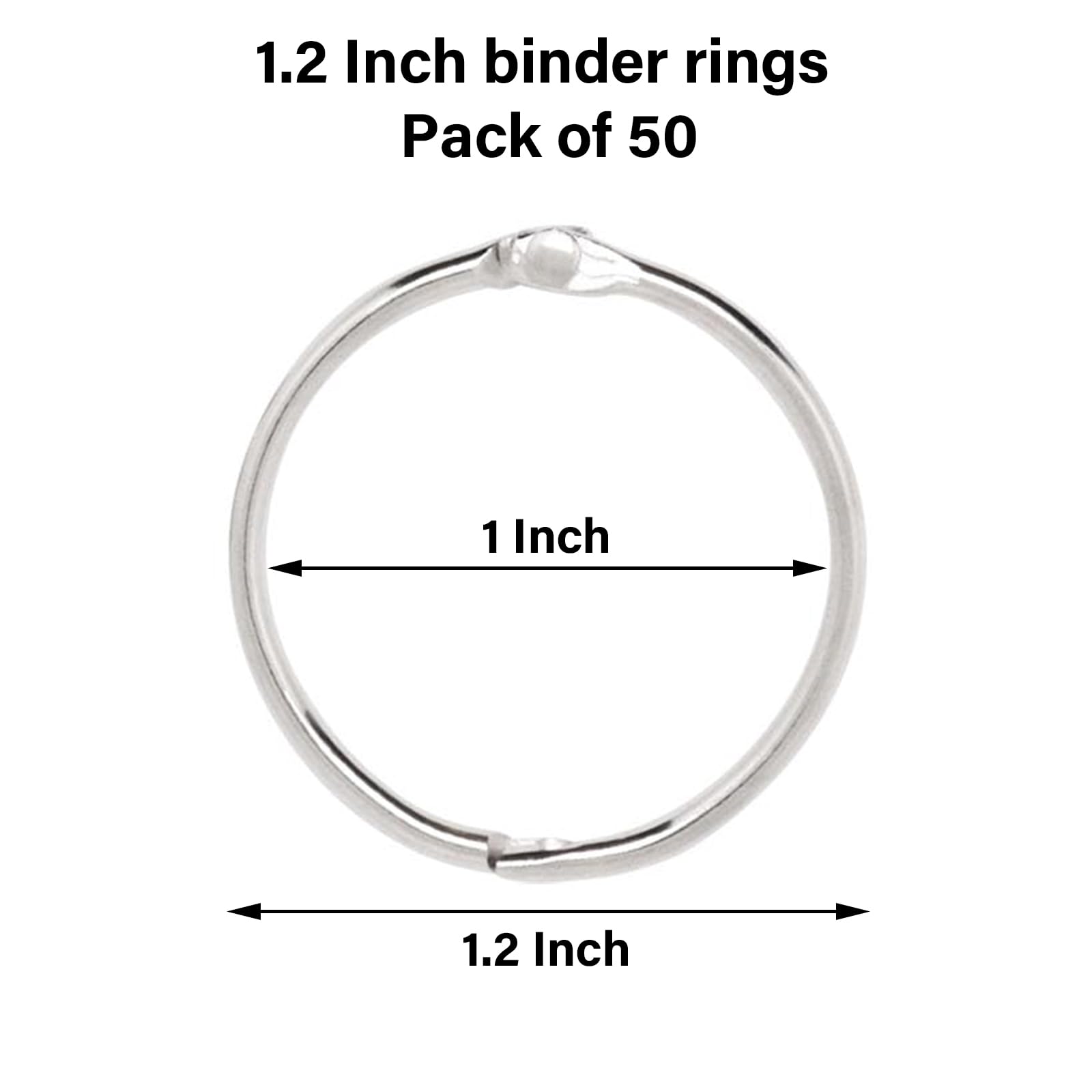 Małe pierścienie do bindowania luźnych arkuszy, pierścienie do fiszek 3,5 cm (50 sztuk)