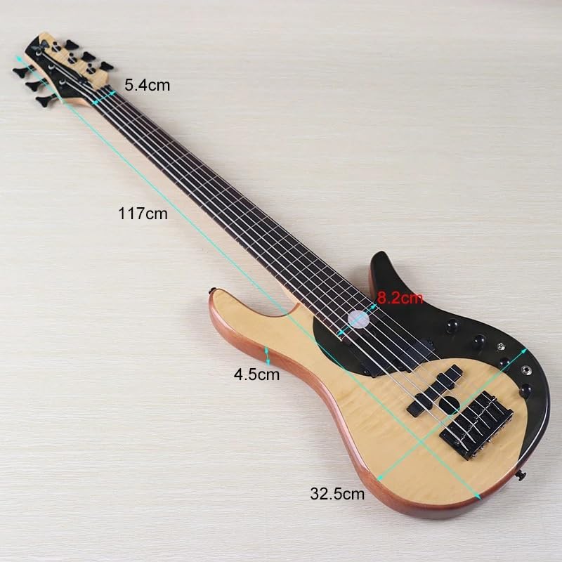 Amazon | フレットレス 6弦 アクティブ エレキベースギター 43インチ