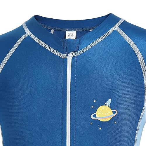 Image of FABSPORTS Kids Swimsuit Set Printed One-Piece Swimwear for Boys & Girls, Half Sleeve Bathing Suit, Comfortable Swimming Costume for Children, 2-12 Years
