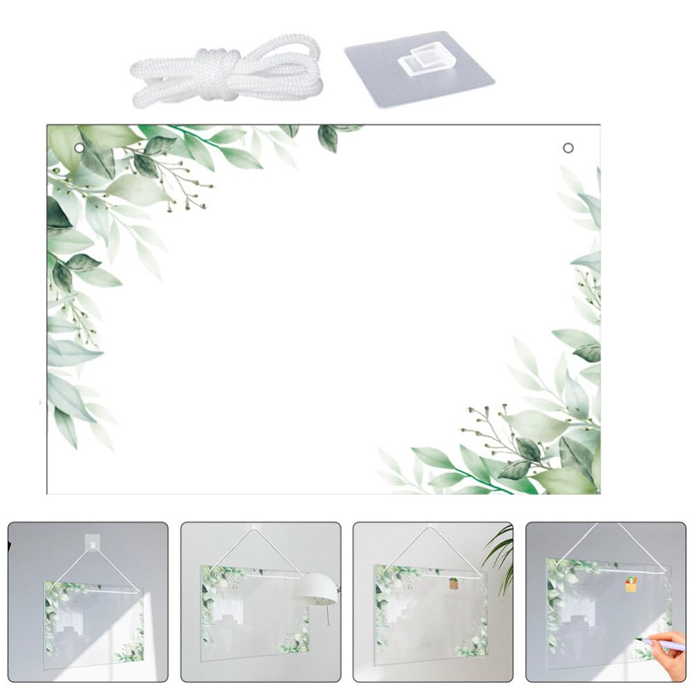 VILLCASE Trocken Acryl Menütafel Abwischbar, Hängende Acryltafel Löschbare, 30x20cm, Wiederverwendbare Tafel Acryl Memotafel mit Tuch und Hängeseil, für Küche und Büro