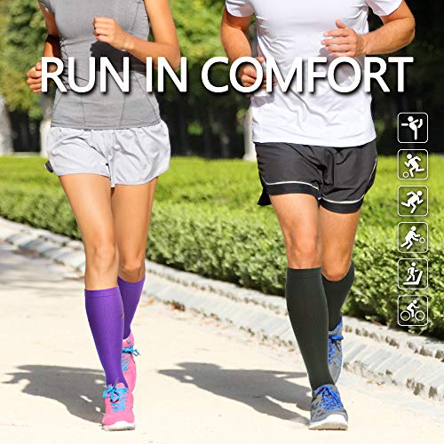 NEWZILL Medical Compression Socks for Women & Men Circulation 20-30 mmHg, Best for Running Athletic Hiking Travel Flight Nurses (Gray, L/XL) - Thumbnail 5