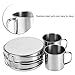 SPYMINNPOO 8Pcs Camping Cookware Set, Portable Stainless Steel Cookware with Foldable Handles for Outdoor Camping Picnic