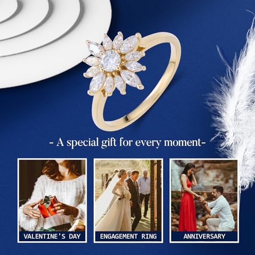 Engagement Rings for Women, s925 Sterling Silver Rings Moissanite Diamond Wedding Band for Women Promise Eternity Ring for Her, Size3-104