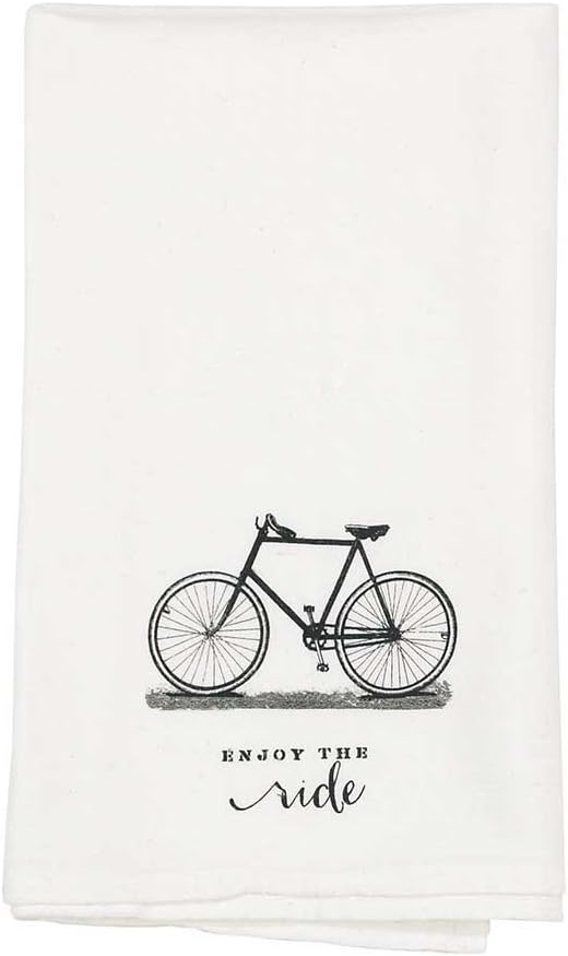 Jozie B Enjoy the Ride Bicycle 18 x 22 All Cotton Flour Sack Towel Set of 2