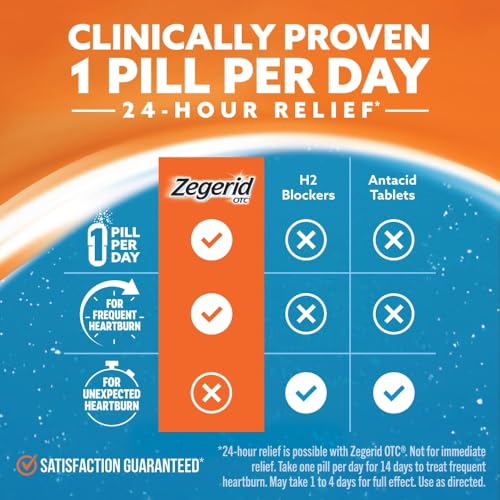 Image of Zegerid OTC 24-Hour Heartburn Relief, The Only Proton Pump Inhibitor with Omeprazole 20mg + Sodium Bicarbonate, Treats Frequent Heartburn, 14ct Capsules