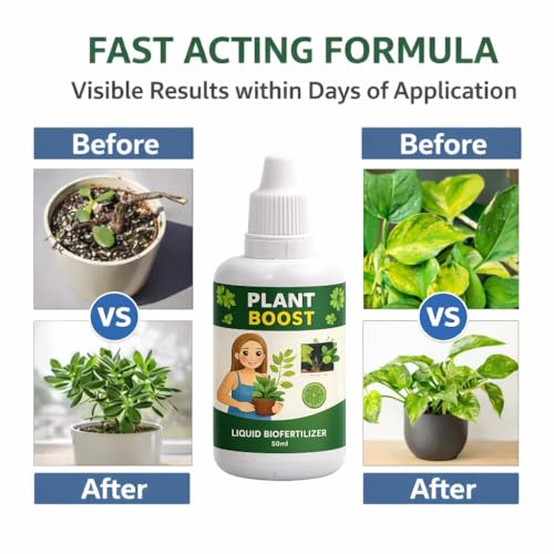 Image of Amazon Brand - Natural Plant Growth Enhancer + Plant Booster + Fast Rooting Hormone for Indoor, Outdoor, Garden, Flowering & Vegetable Plants. Promotes strong roots and healthy growth - Pack of 3