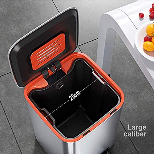 Poubelle de cuisine en acier inoxydable 13L avec boîte à pédale de bureau