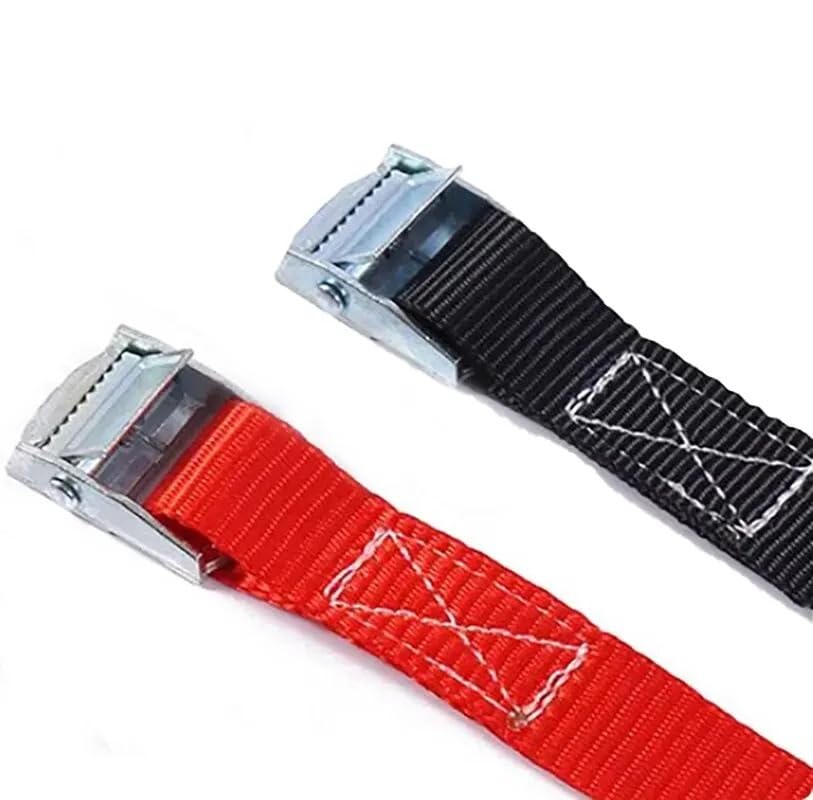 Gepäckgurte, Ratschengurte, 5 Stück, 2 Meter, Metallschnallen for Auto, Motorrad, Fahrrad(Red)