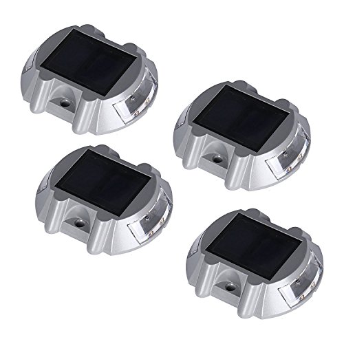 EcoCity Solar Lights LED Deck Driveway Light Dock Path Step Road Light (4 Pack)
