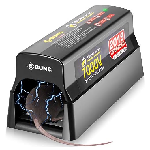 Ebung Electric Mouse Trap and Rat, Rodent, Chipmunk Zapper That Work— Instant and Humane Rodent Mice Killer – Powerful 7000 V Electrical Beam – Mess-Free Operation – Works Safe and Durable