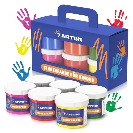 7 Artists 6er Gouache Kinder Malset, Fingermalfarben