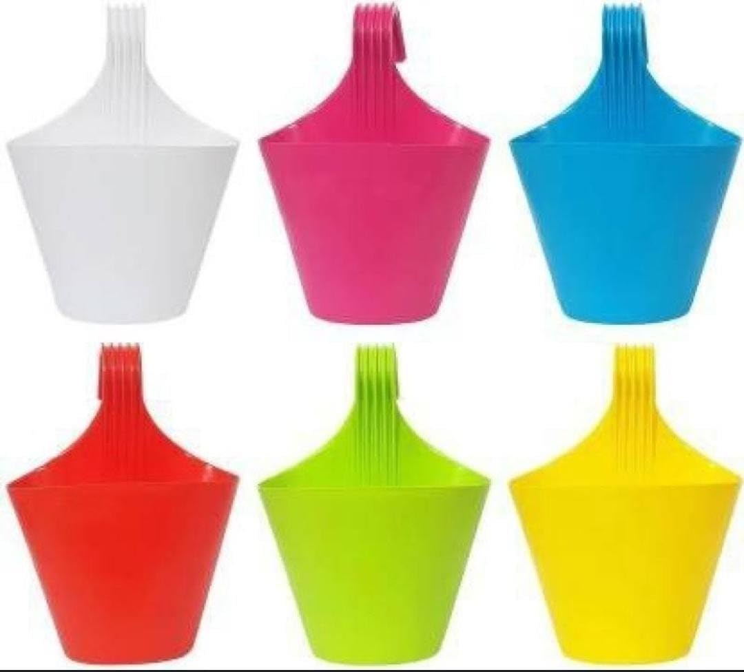 8 Inch Hanging Planters - 6 Pack Red -8