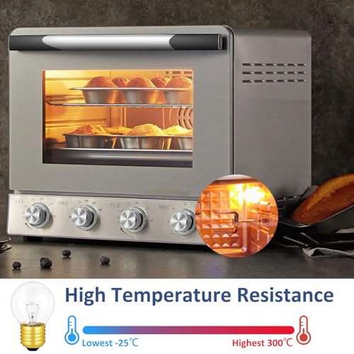 2 Stück Backofenlampe E27 Dimmbar, 2700K Warmweiße Herd-Glühbirne, 410 Lumen, 71MM * 45MM, AC 240V, Bis 300°C Hitzebeständiges, G45 Globe Klar Lampen, für Backöfen, Lava Lampe, Saunalicht