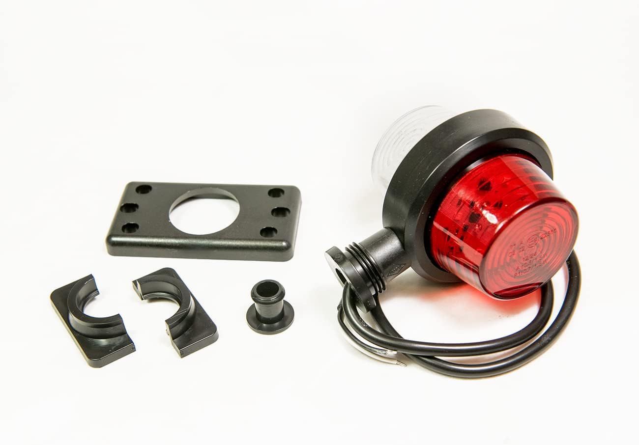 Old school Tuning Piloto intermitente suspendido 12V 24V Colores blanco y rojo para camión Remolque de coche, caravana etc. 1 pieza