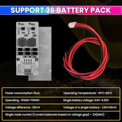 Image of amiciSolar 3S 2A Active Balancer Board for LFP LiFePO4 Lithium Li-ion Lipo LTO Battery Packs - Inductive Energy Equalization for 3.0V~4.2V Cells, Efficient Voltage Balancing