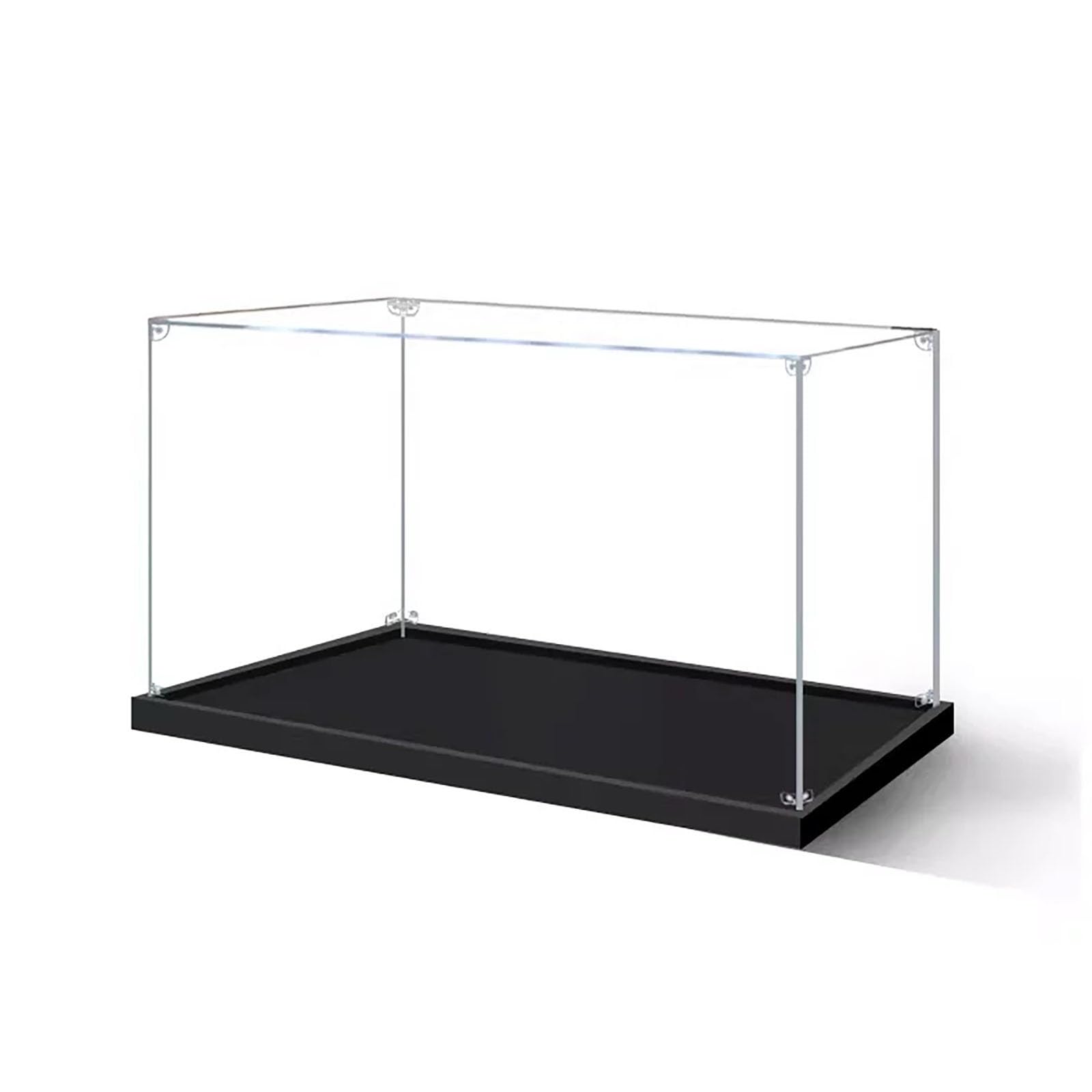 Caja acrílica Caja expositora Grande de acrílico, Vitrina Transparente con Base Negra, Armario apilable Antipolvo para Figuras, Zapatillas y Juguetes(50cm/20,15x25cm/6x10)