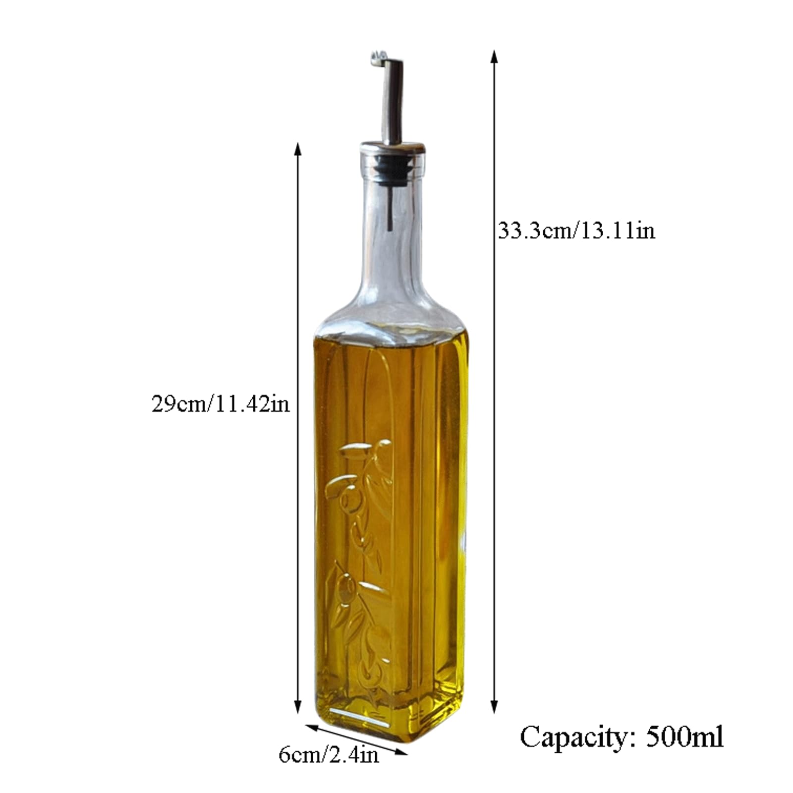 Lattina di olio Lattina per olio in vetro Set di bottiglie per dispenser di olio d'oliva Pentola per aceto Bottiglia di dispenser per olio vintage per olio Aceto di salsa di soia per Condimento