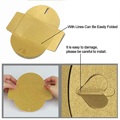 JOYISEN 50 STKS Kraft Papier Enveloppen Mini Handgemaakte Rode en Gouden Enveloppen met Hartsluiting - Afbeelding 5
