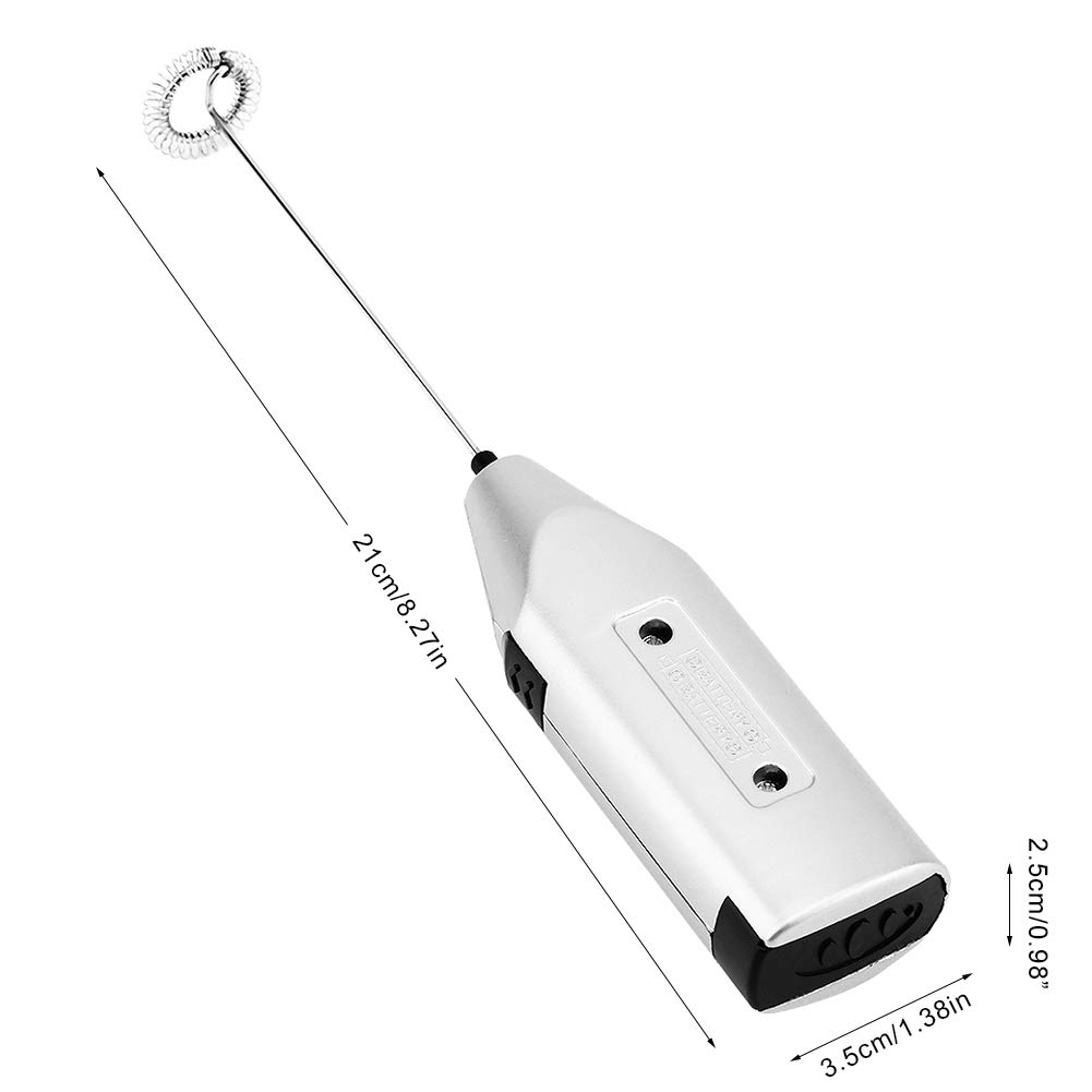 Milk Frother for Coffee, Handheld Electric Foam Maker, Mini Milk Foamer Drink Mixer, Electric Whisk for Coffee, Lattes, Hot Chocolate, Egg(Silver)