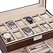 SONGMICS Watch Box Jewelry Organizer Brown Case with 12 Pillows Lockable UJWB012Z