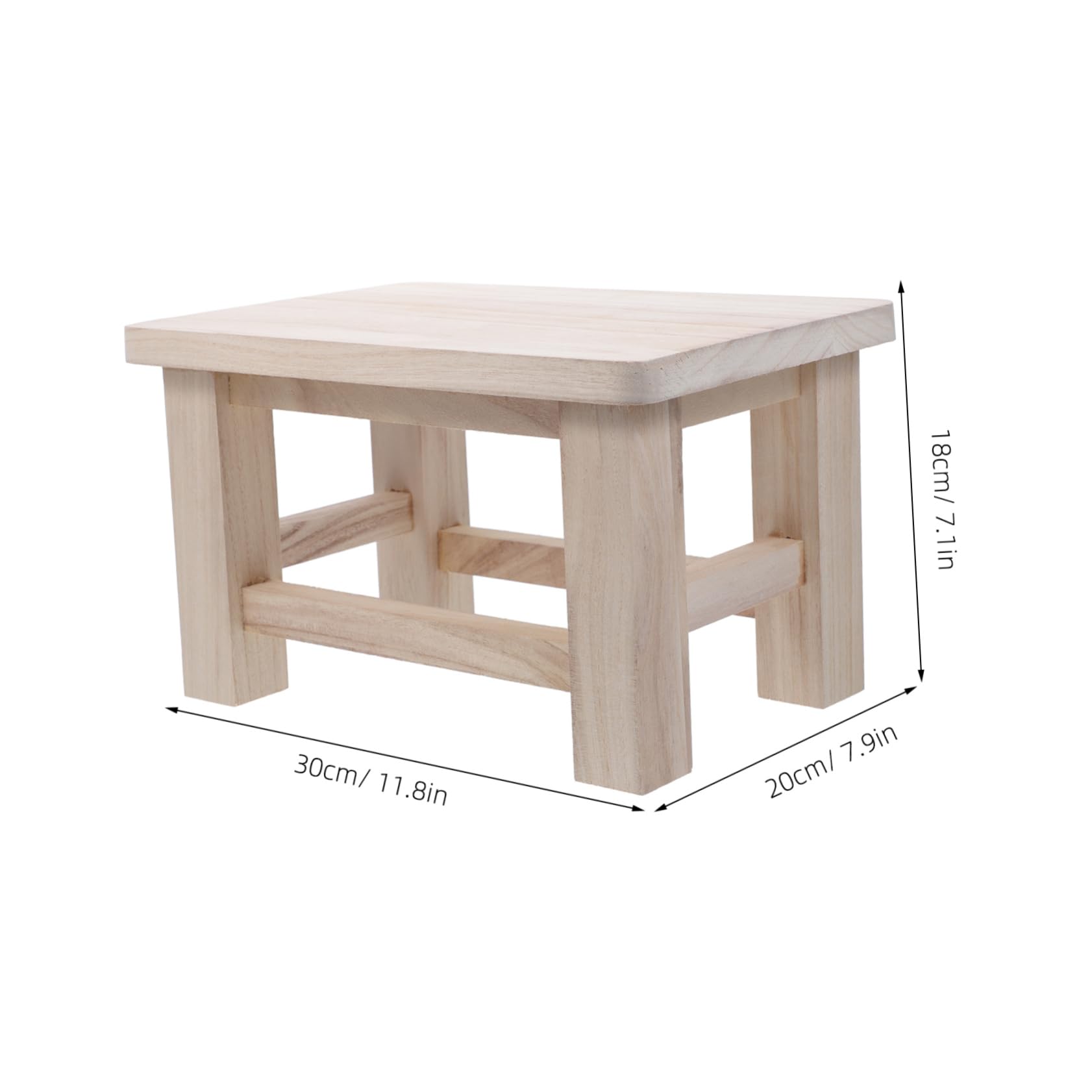 QUMIIRITY Solid Wood Children's Stool Black Foot Stool for Boys and Girls Entryway Shoe Changing Bench